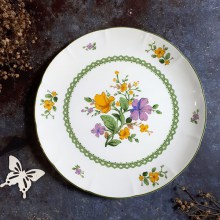 Đĩa TO men bóng trang trí hoa lá dòng Crafton của Noritake.