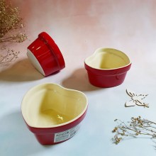 Ramekin men bóng hình trái tim. Hàng của hãng Daiso Japan gia công tại TQ.