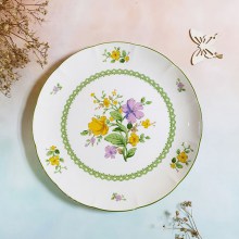 Đĩa TO men bóng trang trí hoa lá dòng Crafton của Noritake.